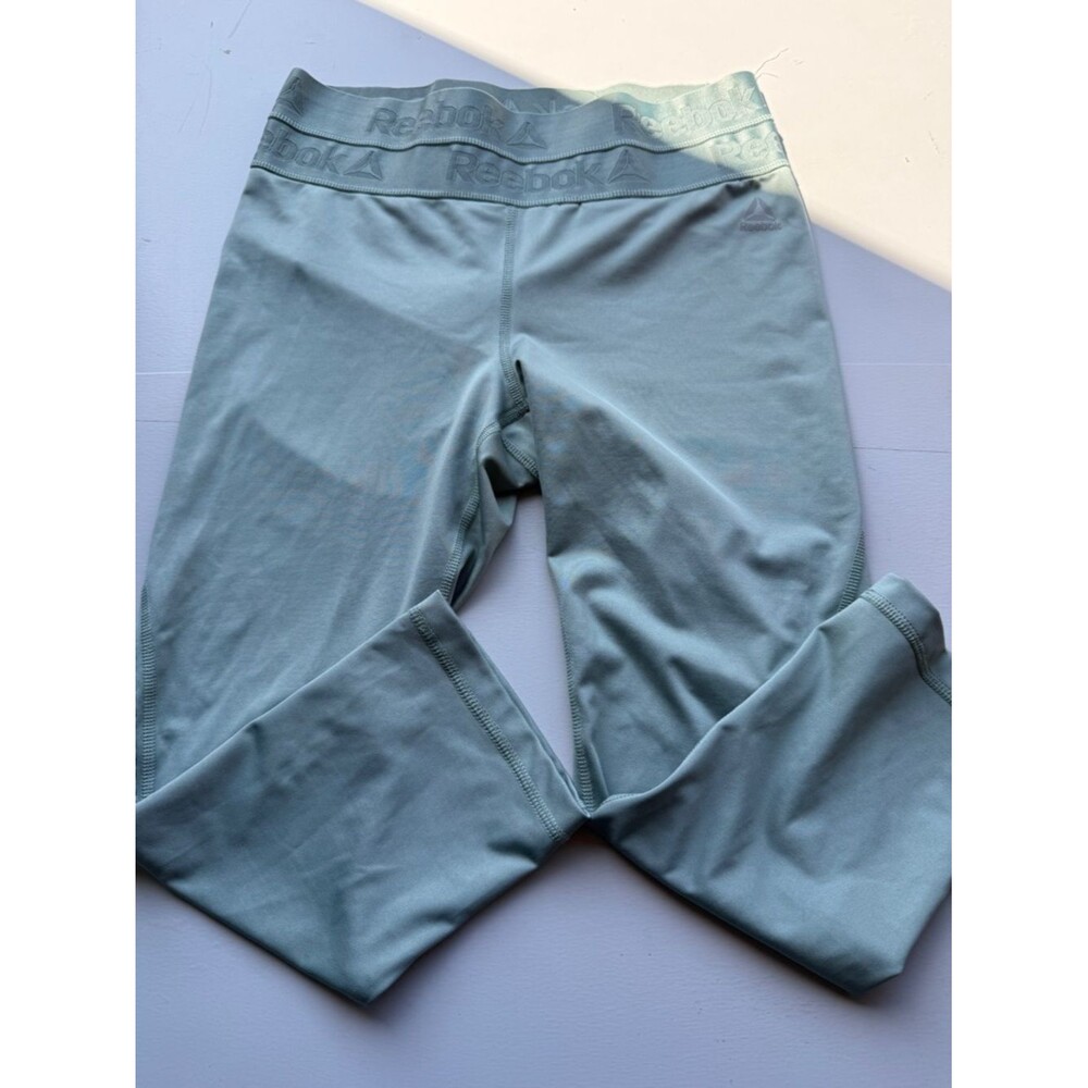 Reebok workout leggings Teal mint green Stretch medium M gym fitted 2018 A11